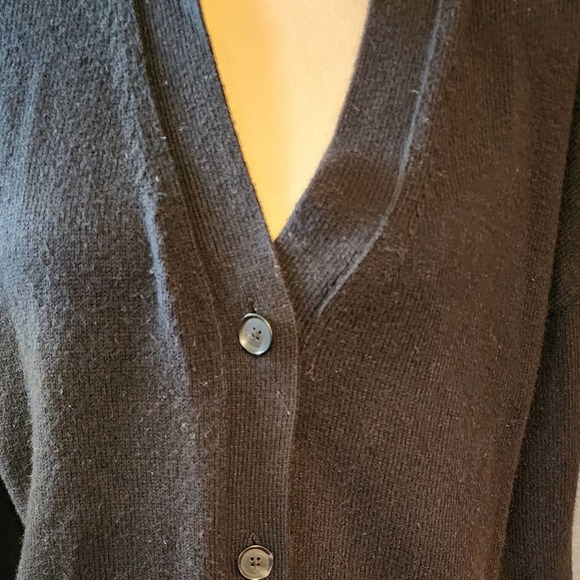 GAP Open Front Knit Long Tunic True Black Sweater Cardigan Size Medium - Picture 2 of 6